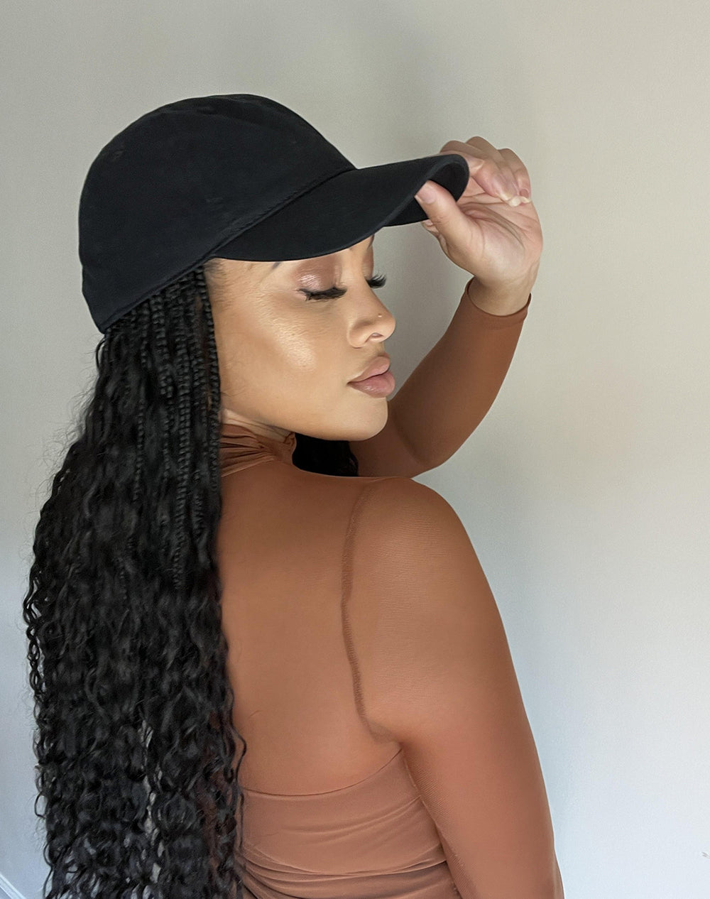 Grab & Go Boho Style Braids Cap Hat Wig