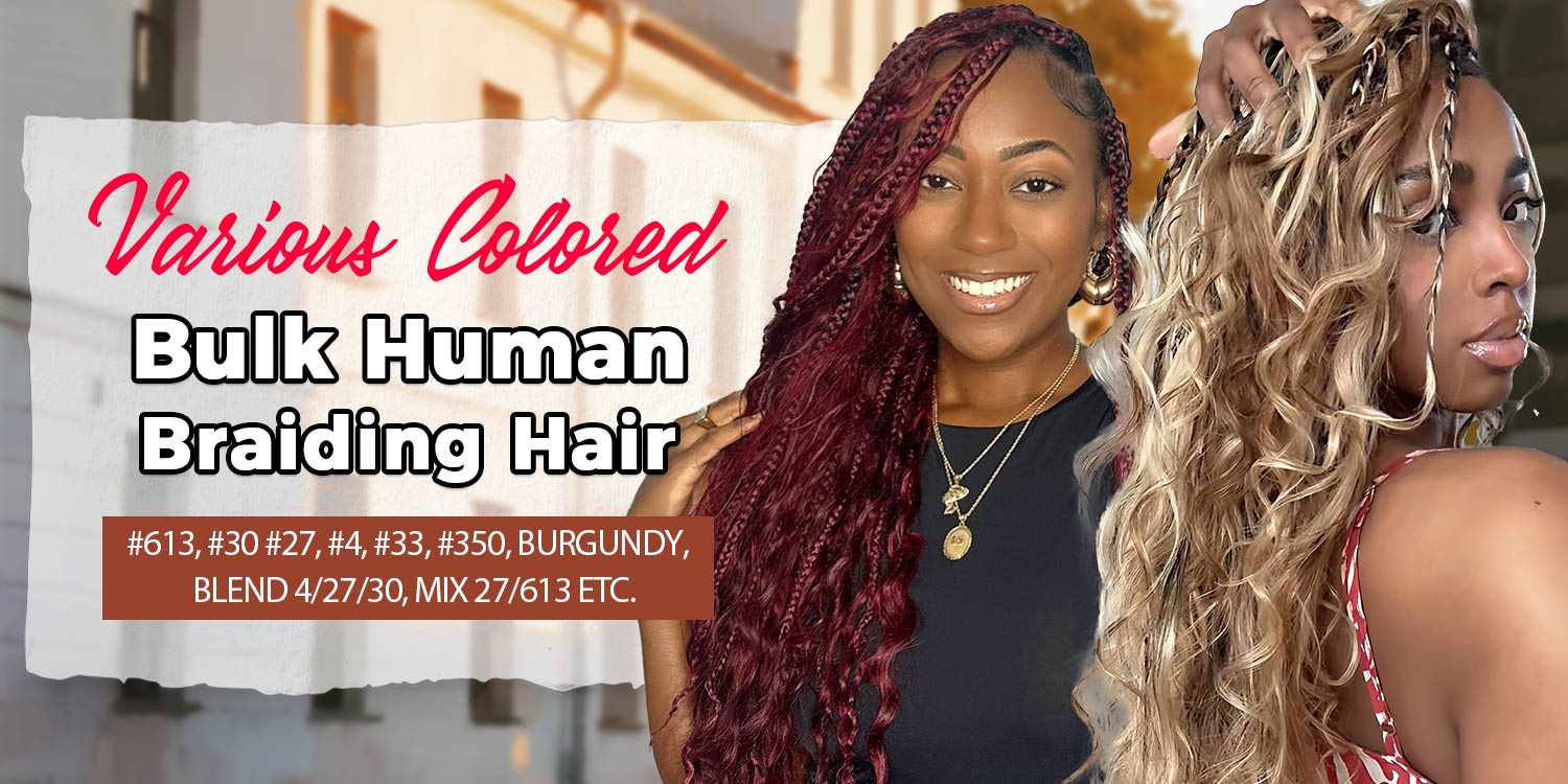 colored bulk human braiding hair