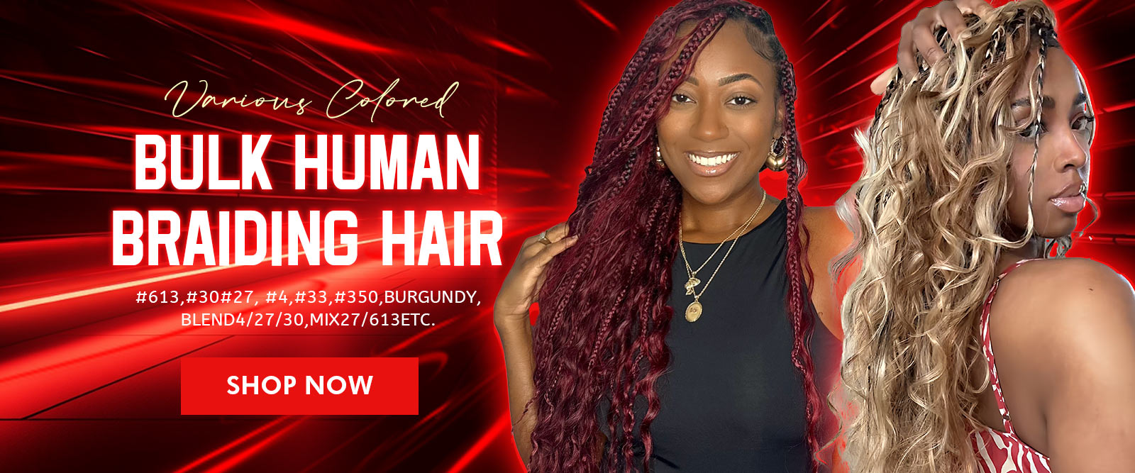 shop BFCM deal colored bulk braiding hair  2025