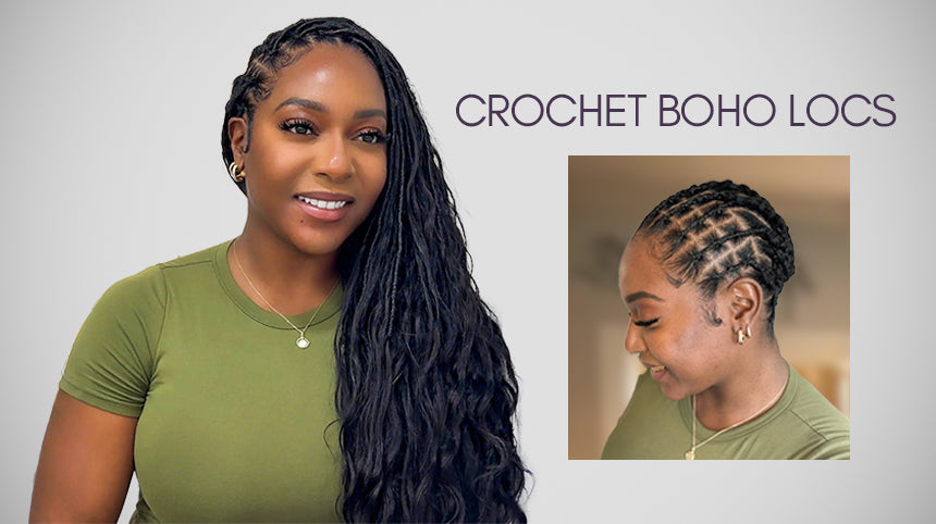 crochet boho locs with human hair curls