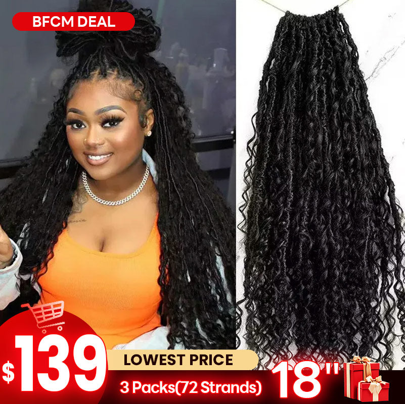 EAYON Save-Time Boho Faux Locs Crochet With Human Hair Ends