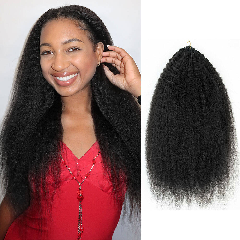 EAYON Lightweight Kinky Straight Crochet Human Hair Extension