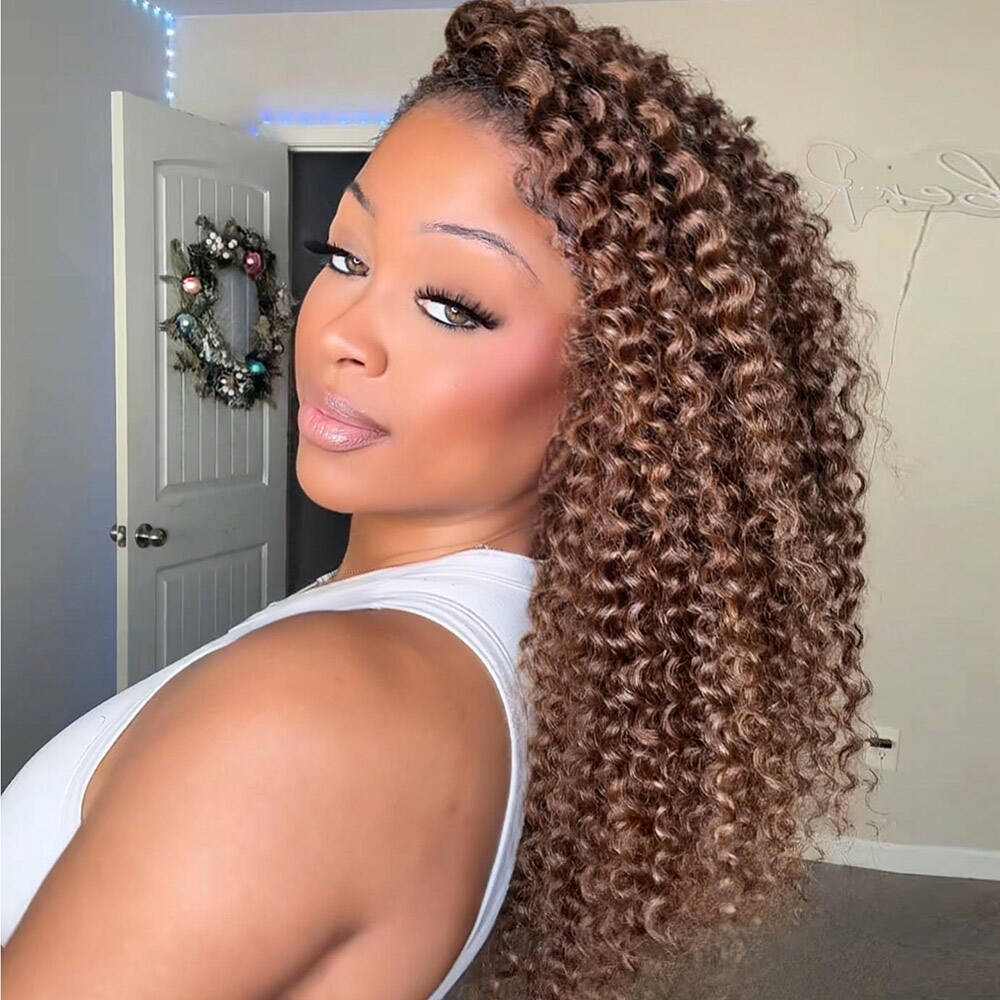 EAYON Lightweight Blend 4/27/30 Deep Wave Crochet Human Hair