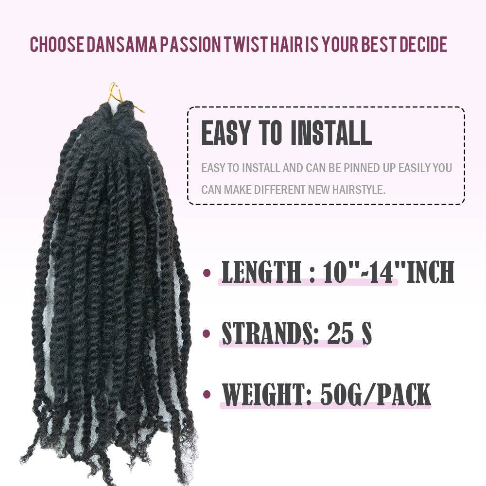 Pre-looped Crochet Passion Twists 100% Human Hair