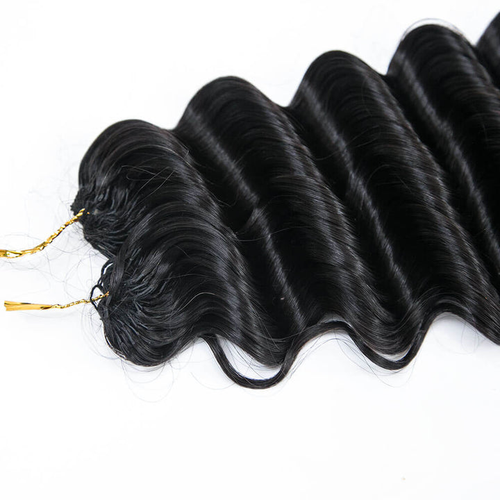 EAYON Lightweight Deep Wave Crochet Human Hair Extension