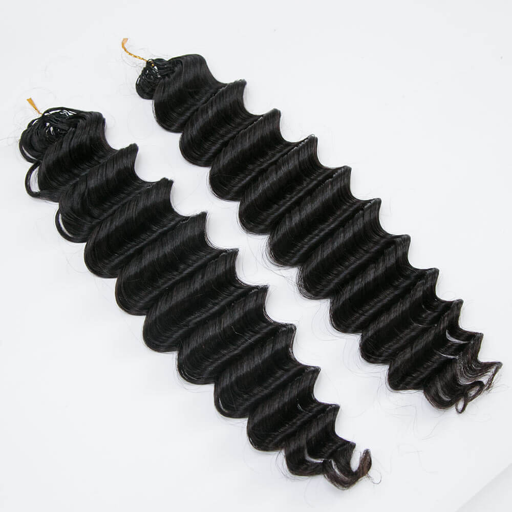 EAYON Lightweight Deep Wave Crochet Human Hair Extension