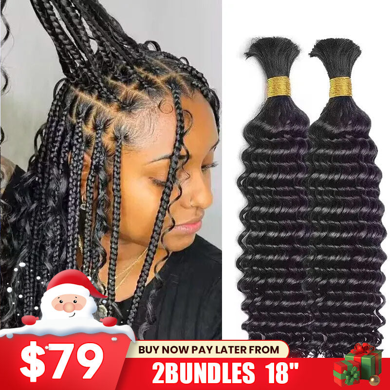 deep wave bulk human hair 2025 christmas sale