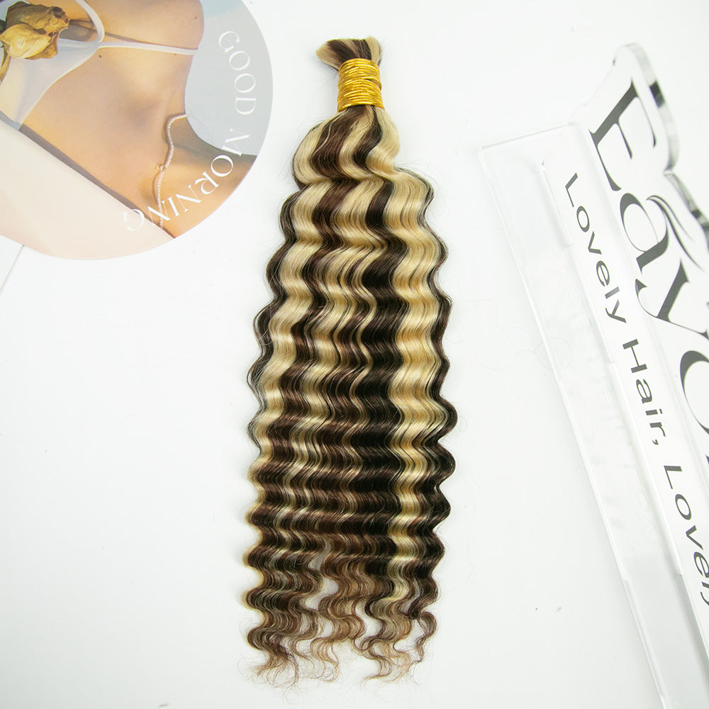 deep wave bulk human hair extensions for braiding