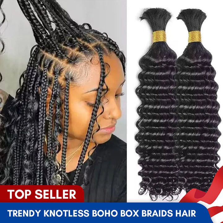 Bulk Human Hair For Braiding Deep Wave