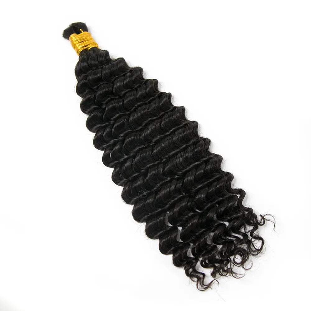 Double Drawn Bulk Human Braiding Hair Spanish Curly