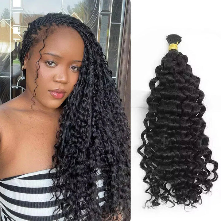 Double Drawn Bulk  Human Braiding Hair Water Wave (Bora Bora Braids Hair)