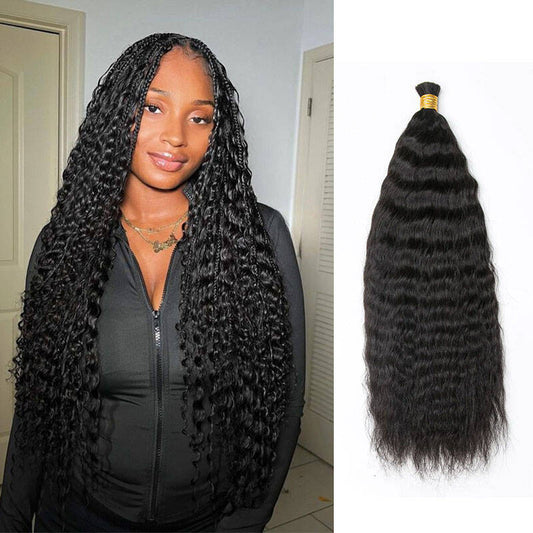 Double Drawn Bulk Human Braiding Hair Wet and Wavy