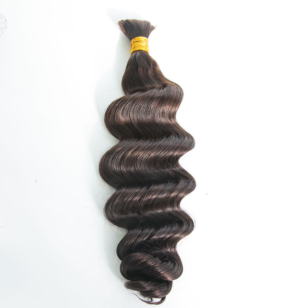 #2 Loose Wave Double Drawn Bulk Human Hair For Braiding 