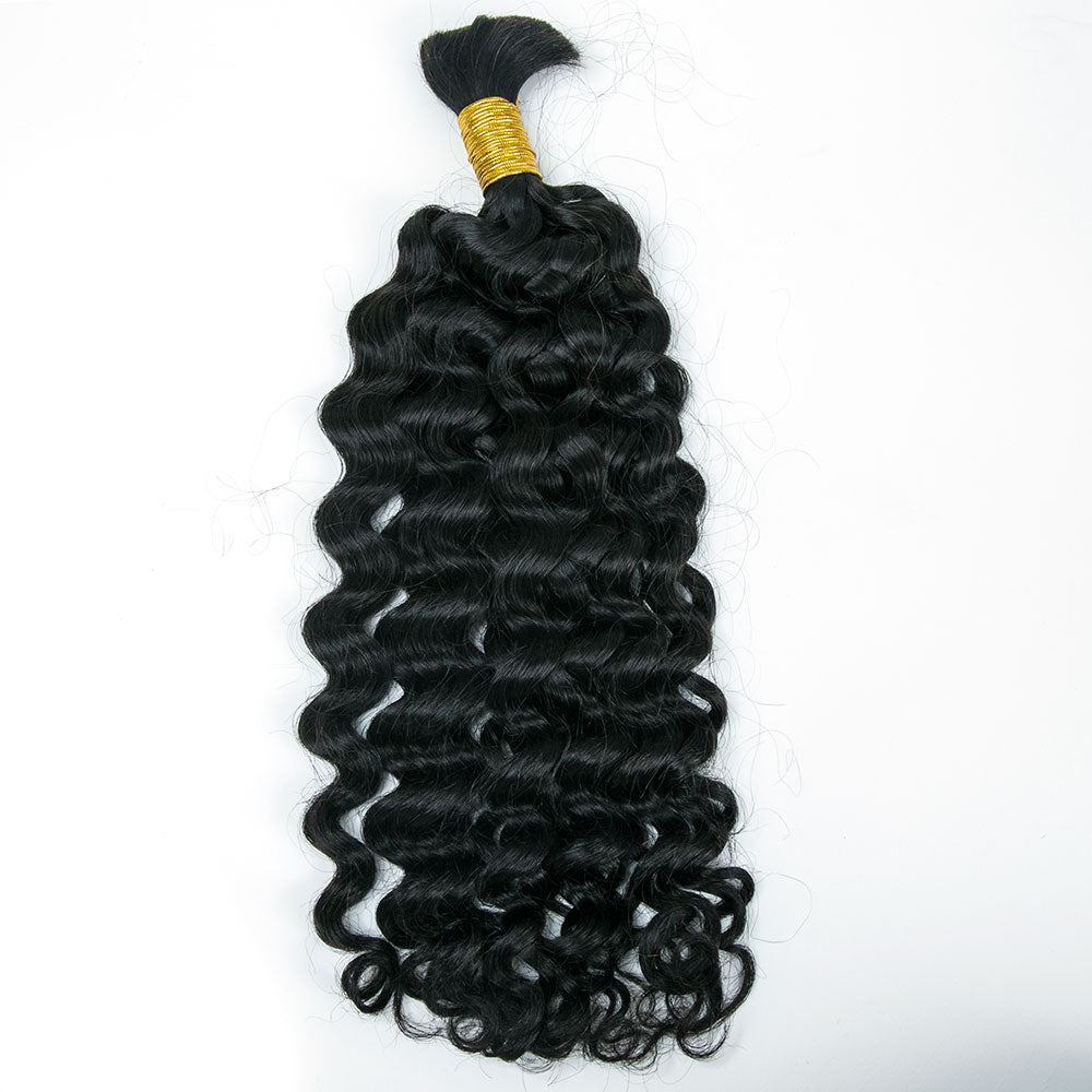 Double Drawn Bulk Human Braiding Hair Natural Wave