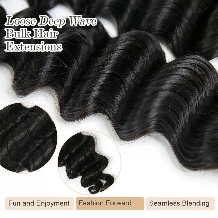 Loose Deep Wave Bulk Human Hair For Braiding