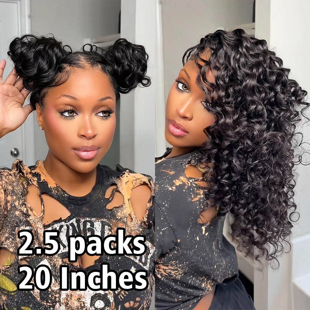 EAYON Lightweight Loose Deep Wave Crochet Human Hair Extension