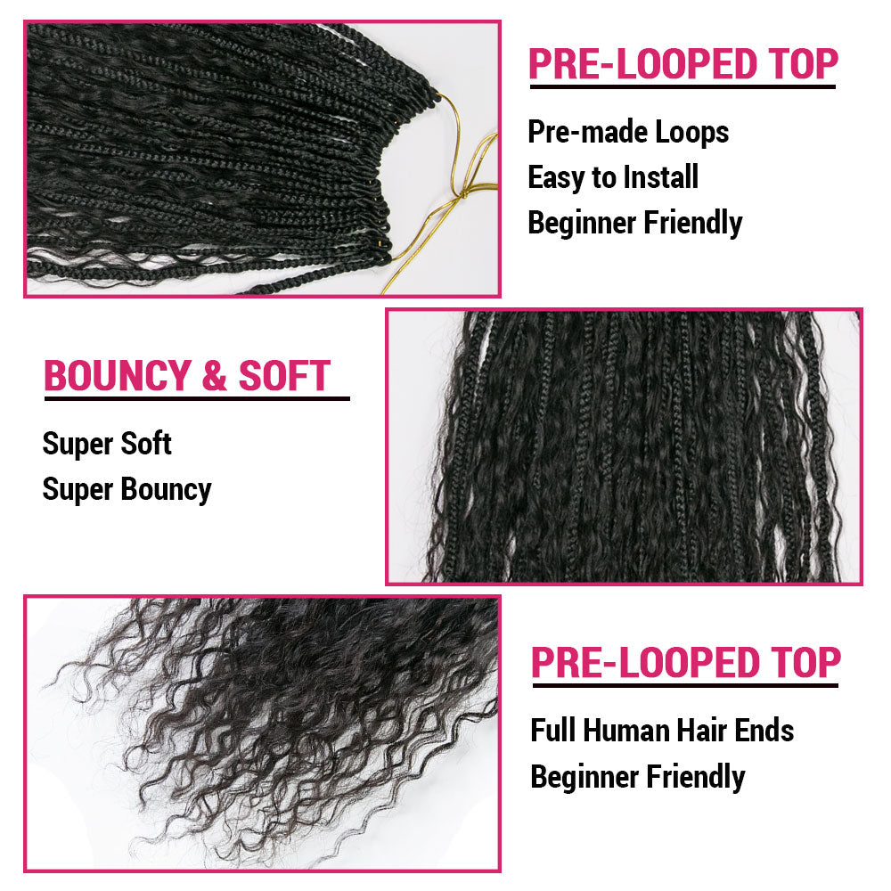 boho box braids crochet hair