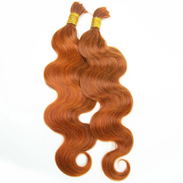 Bulk Human Hair For Braiding #350 Ginger Body Wave