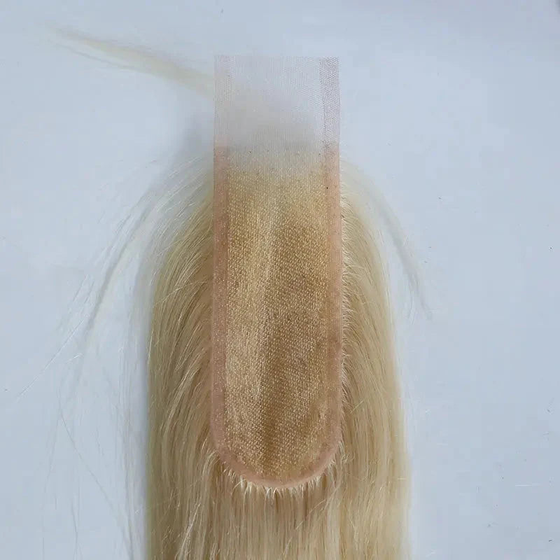 613 Blonde closure showing HD lace base