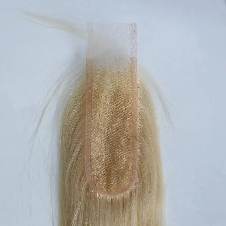 613 Blonde closure showing HD lace base