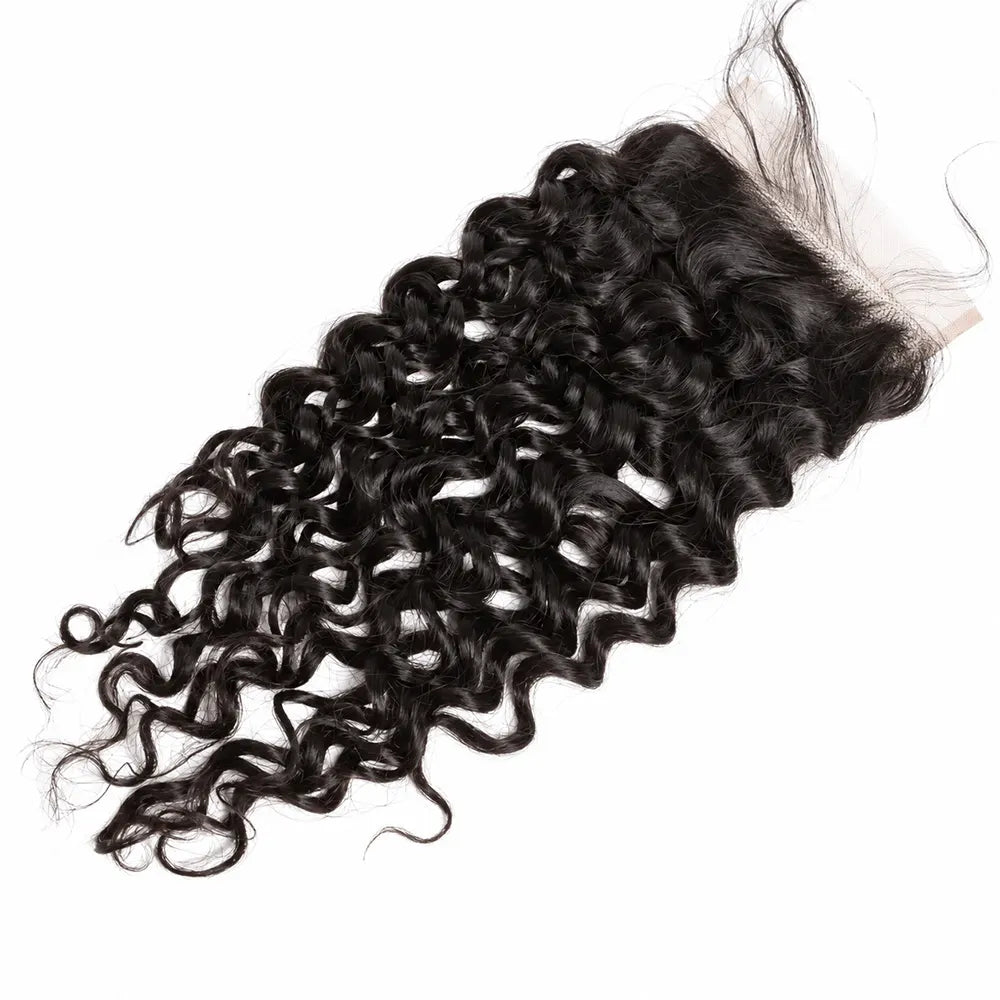 Water Wave closure showing defined waves and the lace edge