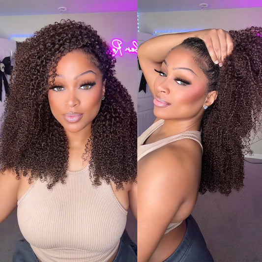 EAYON Tight Curly Lightweight T1B/4 Color Crochet Human Hair