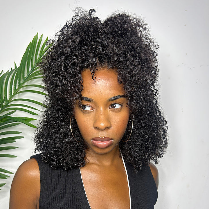 EAYON Lightweight Tight Curly Crochet Human Hair Extensions