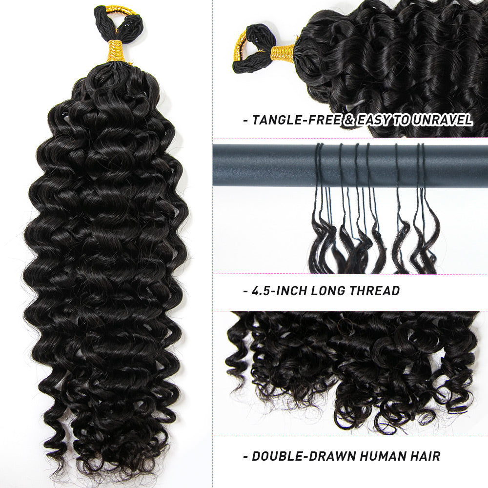 Feathered Crochet Human Hair For Braiding Spanish Curl Beginners-Friendly