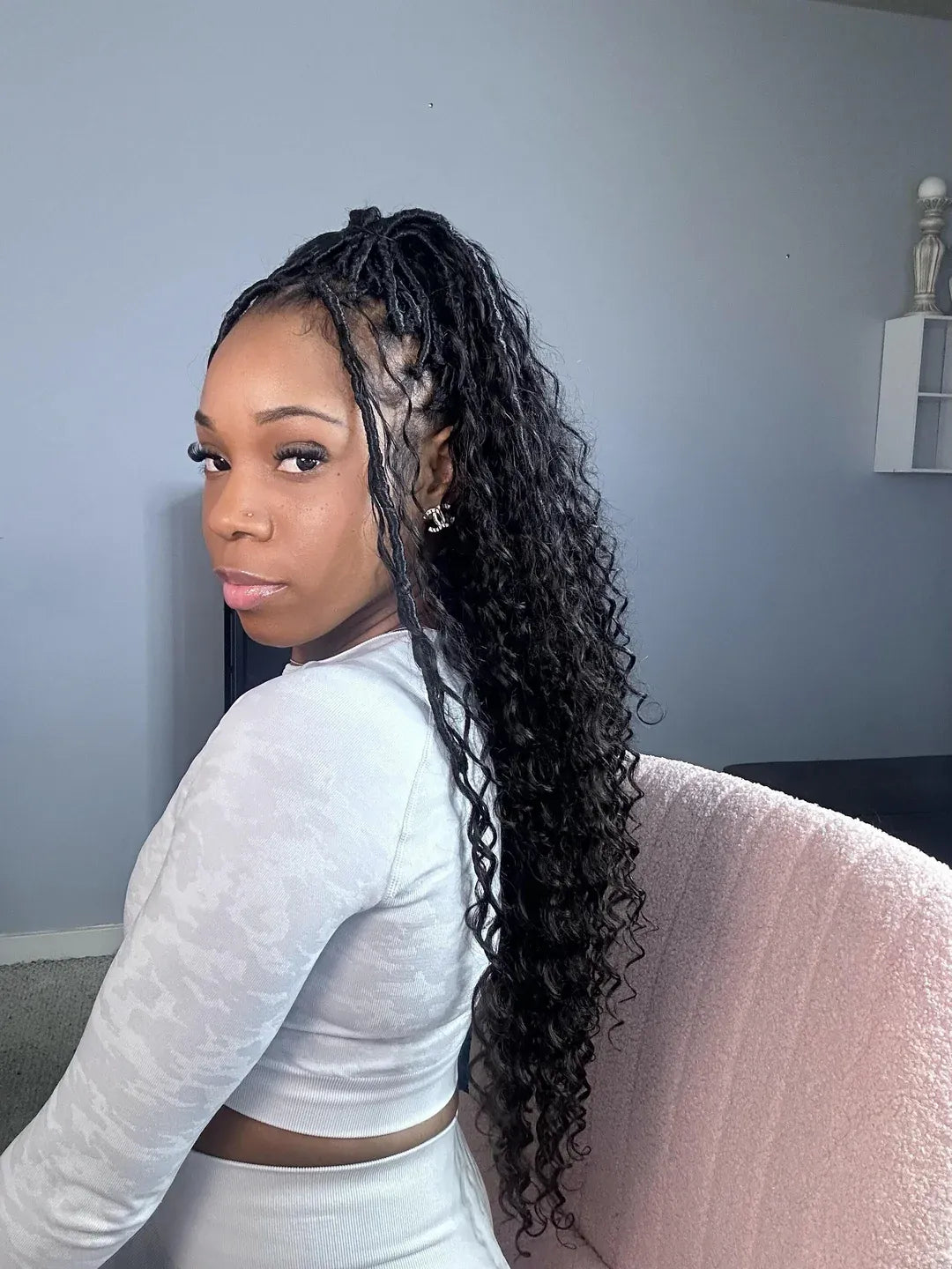 faux locs bohemian with human hair curls end