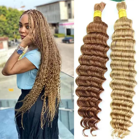 Bulk Human Hair For Braiding #27 / #30 Deep Wave