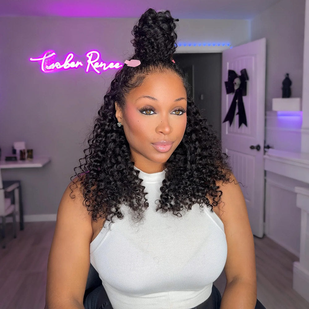 EAYON Lightweight Spanish Curly Crochet Human Hair Extension