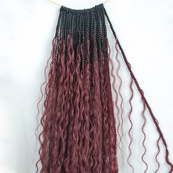 EAYON 1B/99J/BURGUNDY Color Crochet Boho Box Braids  24 Inch