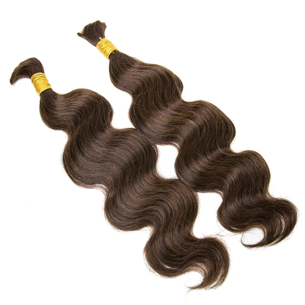 Medium Brown #4 Human Braiding Hair Body Wave