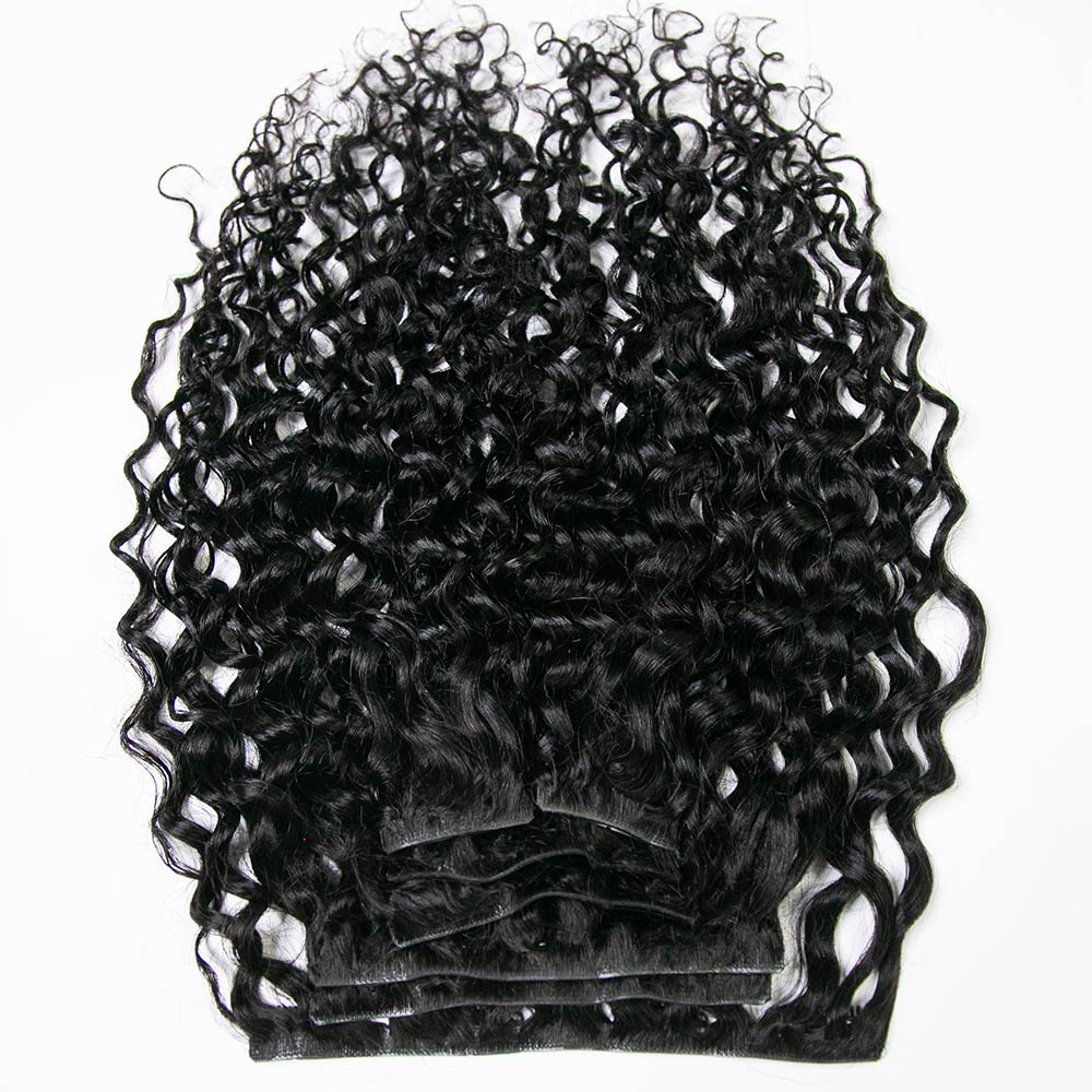 invisible clip in hair extensions water wave