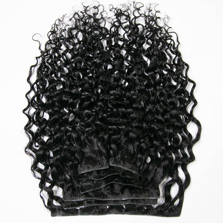 invisible clip in hair extensions water wave