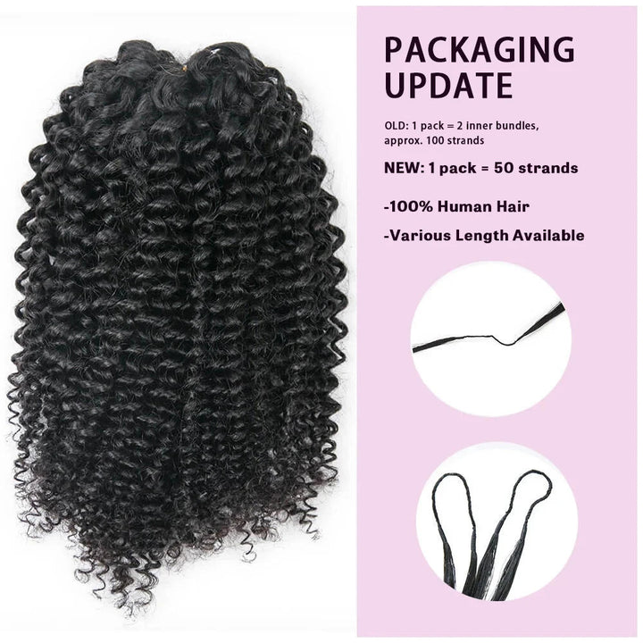 EAYON Lightweight Jerry Curly Crochet Human Hair Extension