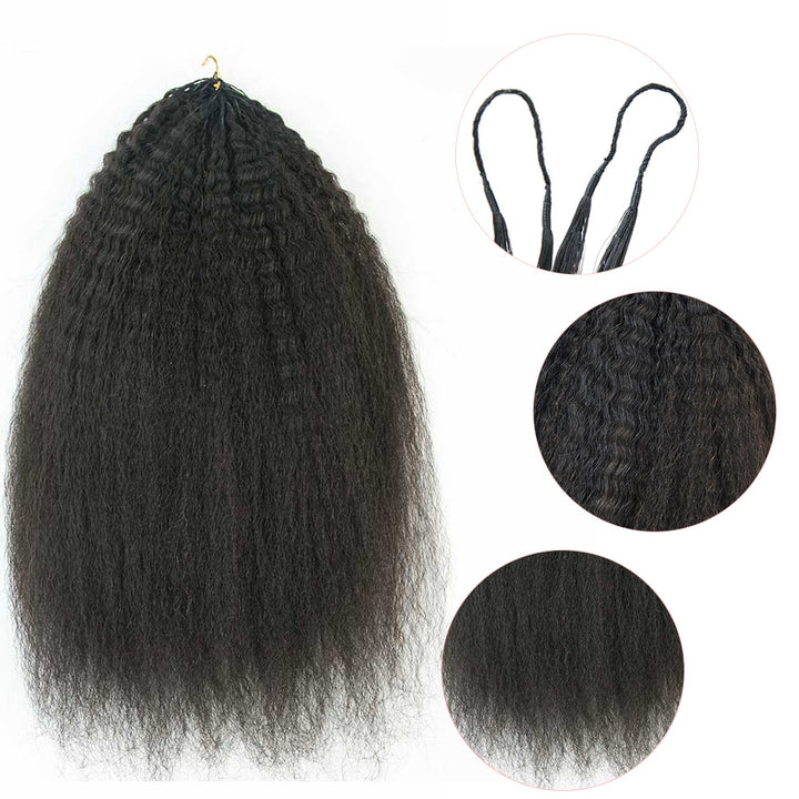 EAYON Lightweight Kinky Straight Crochet Human Hair Extension