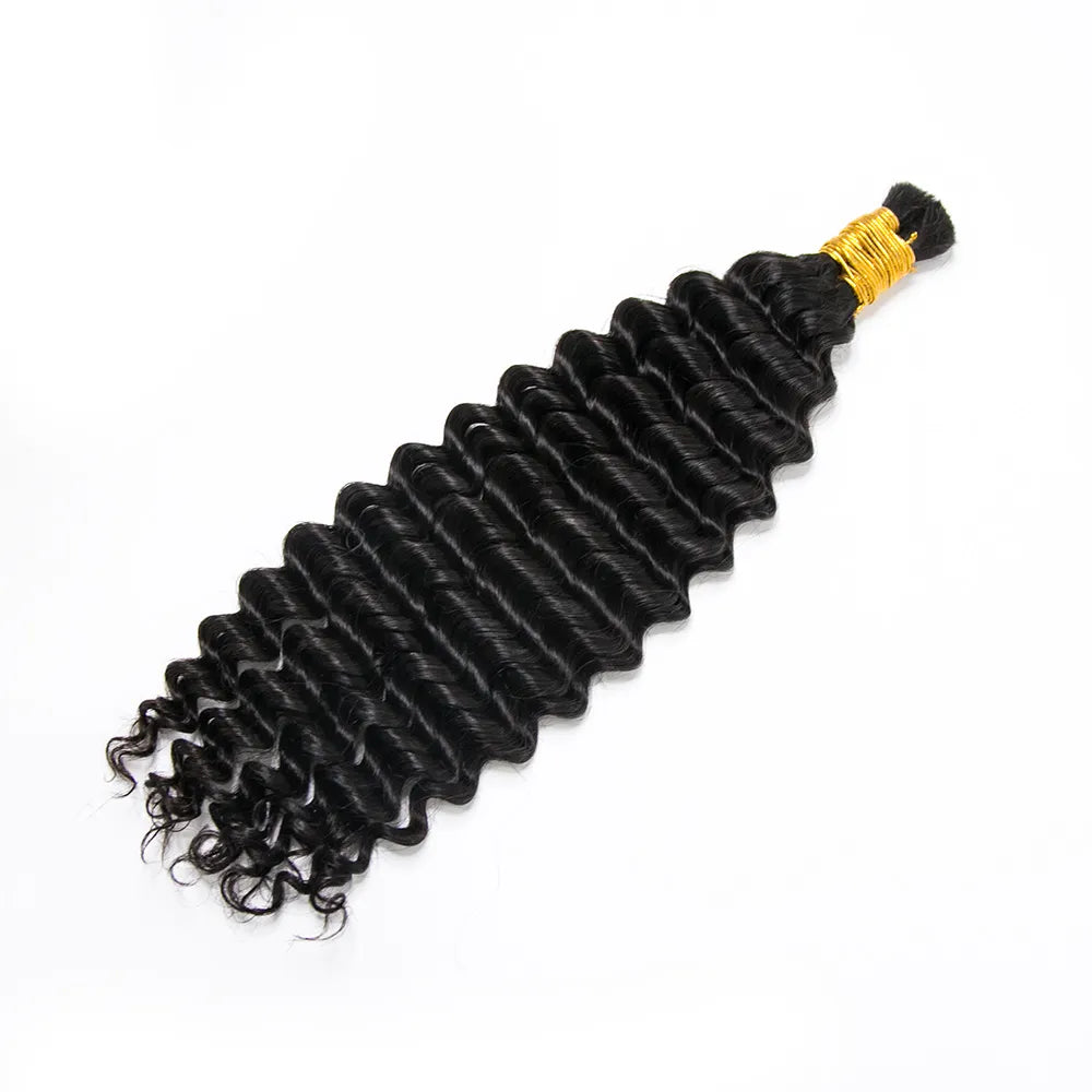 Double Drawn Bulk Human Braiding Hair Spanish Curly