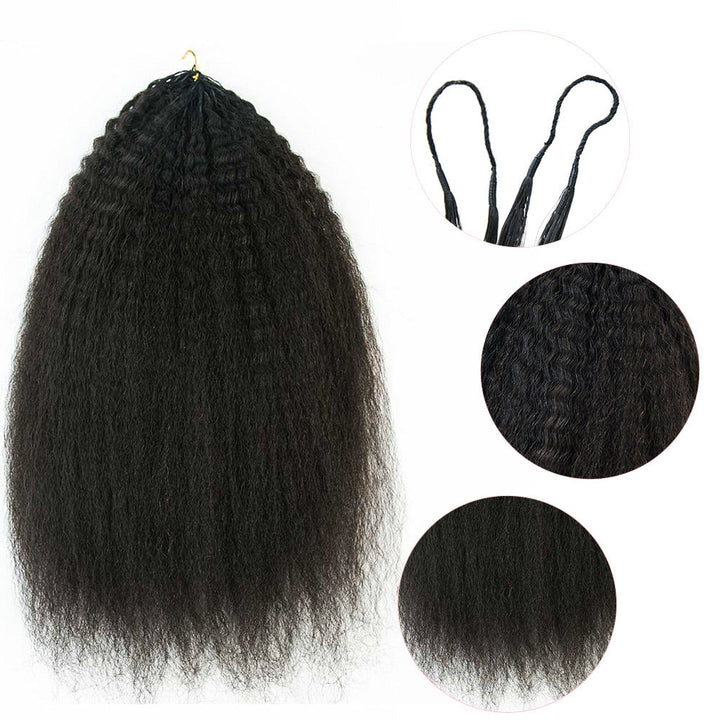 EAYON Lightweight Kinky Straight Crochet Human Hair Extension