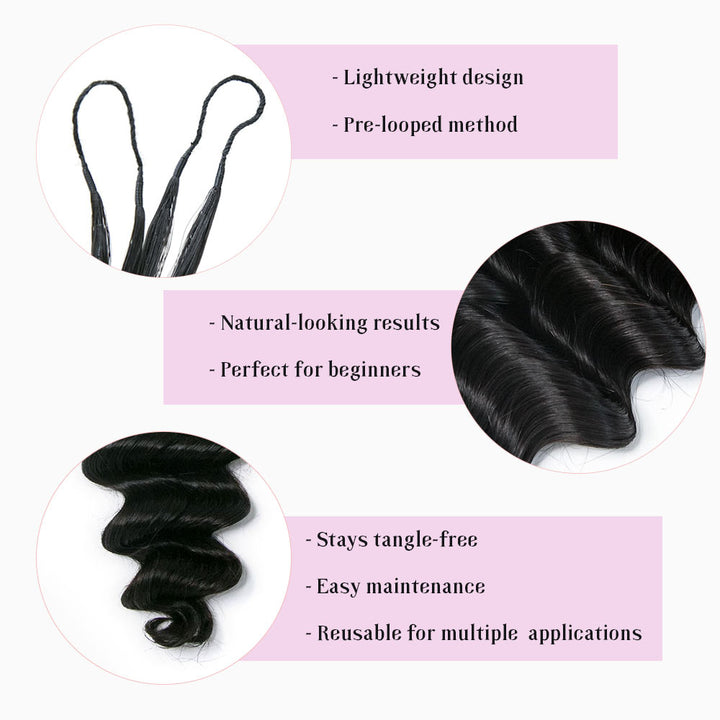 EAYON Lightweight Loose Deep Wave Crochet Human Hair Extension