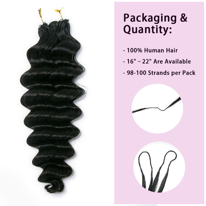 EAYON Lightweight Loose Deep Wave Crochet Human Hair Extension