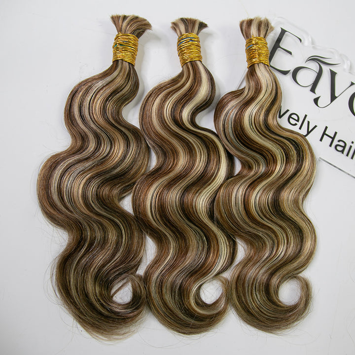 mixed body wave bulk human braiding hair