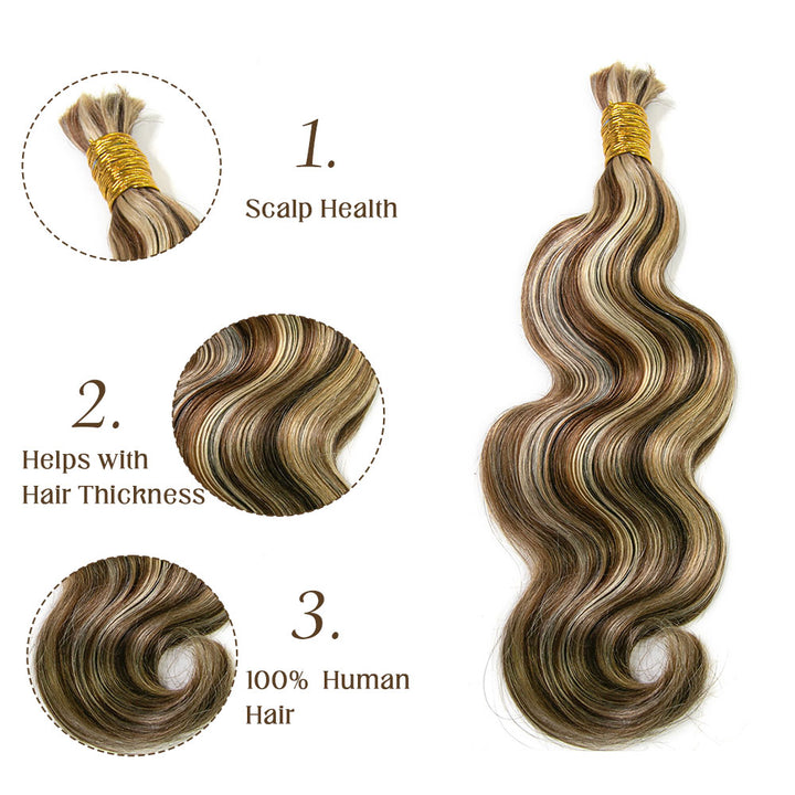 mixed color boho body wave human bulk hair
