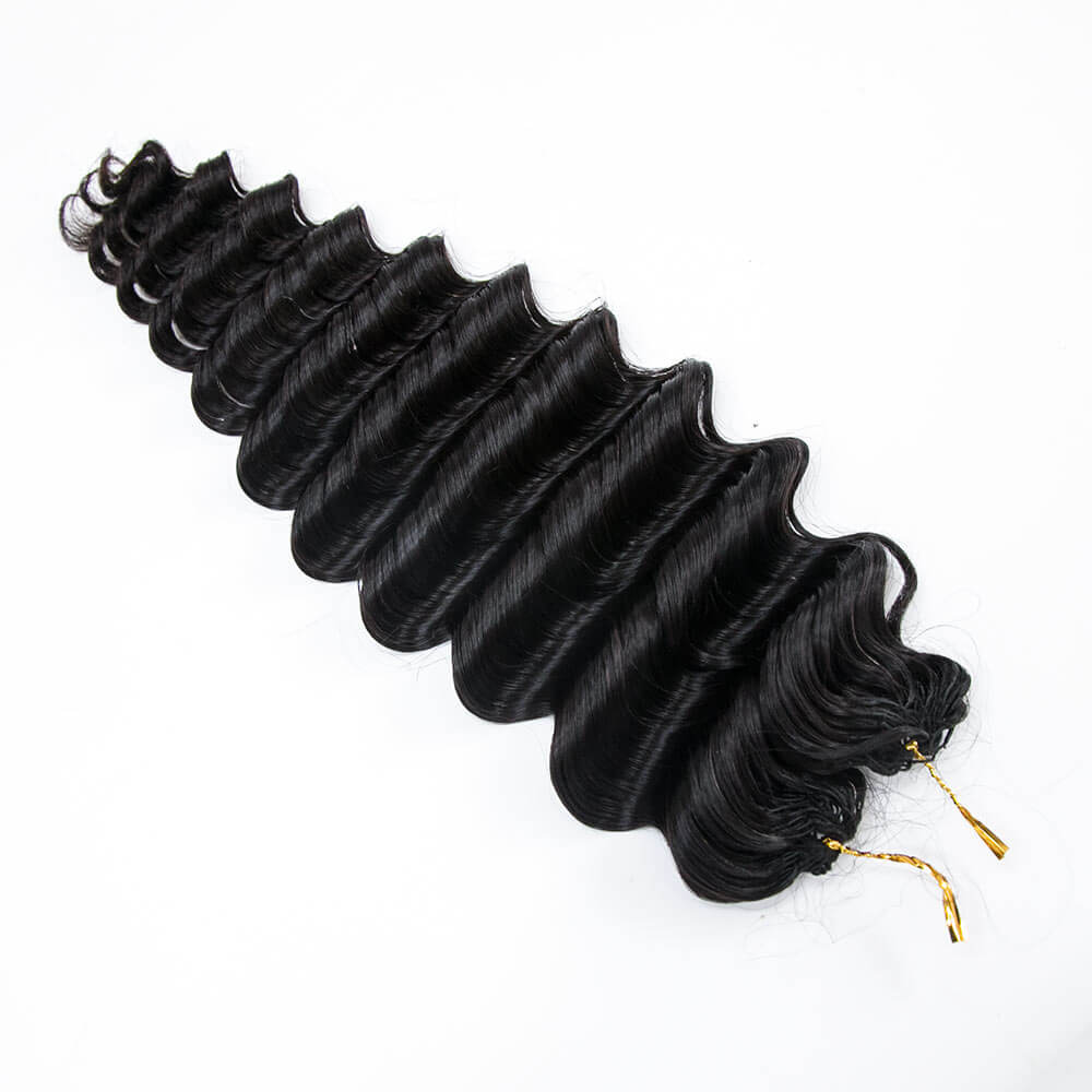 EAYON Lightweight Deep Wave Crochet Human Hair Extension