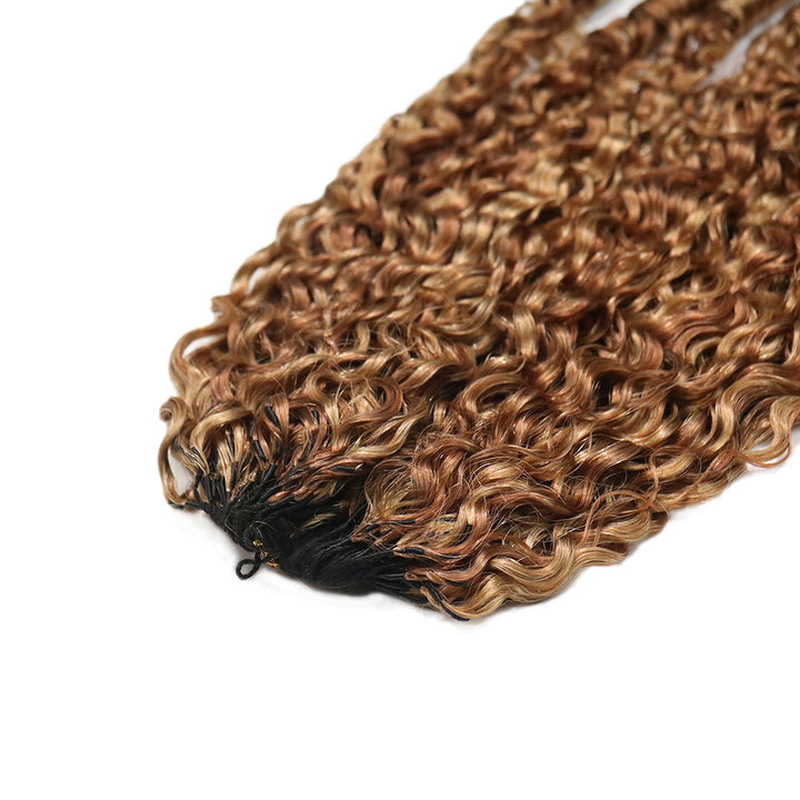 pre-looped_Burmese_curly_crochet_extensions_ombre_blonde_color