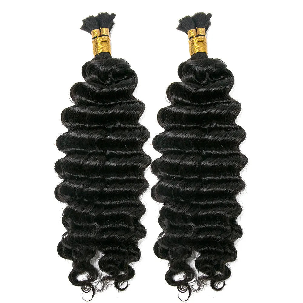 pre separated deep wave bulk human braiding hair