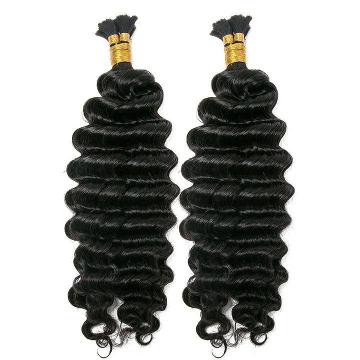 pre separated deep wave bulk human braiding hair