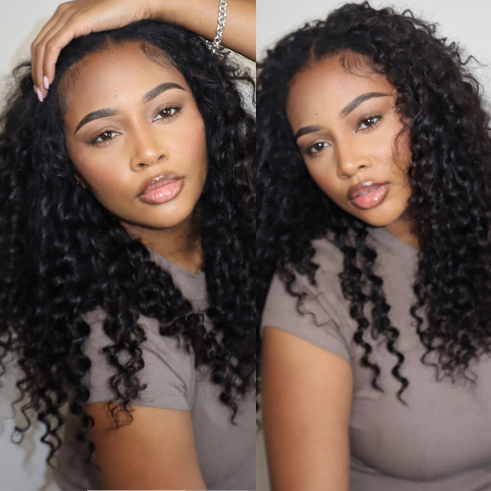 EAYON Lightweight Deep Wave Crochet Human Hair Extension