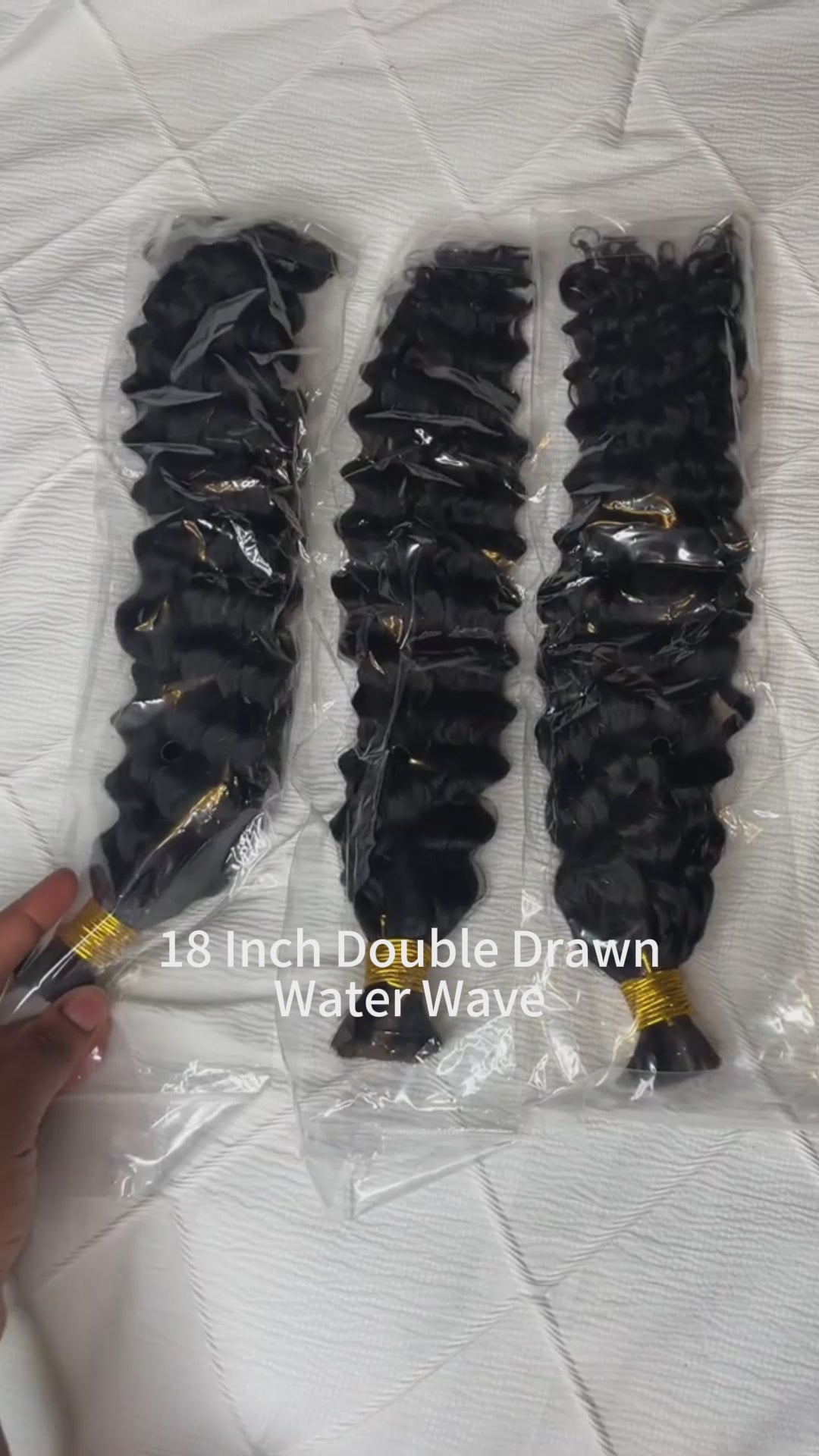 Double Drawn Bulk  Human Braiding Hair Water Wave (Bora Bora Braids Hair)