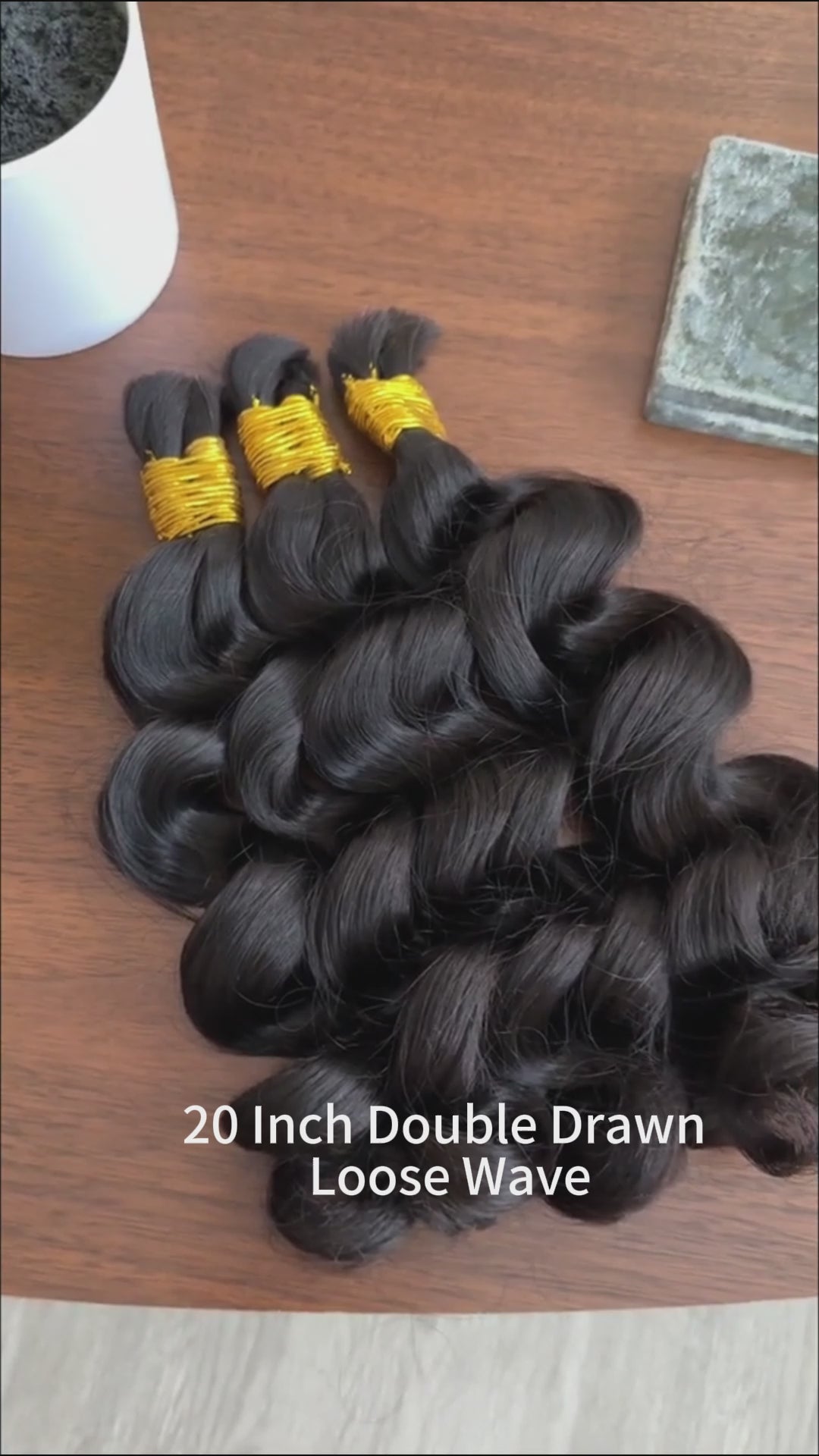 Double Drawn Bulk  Human Braiding Hair  Loose Wave